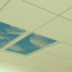 2x2 USG Mars Suspended Ceiling Tile #86785 w cloud light fixtures